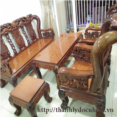 Thanh lý bộ sofa gỗ căm xe